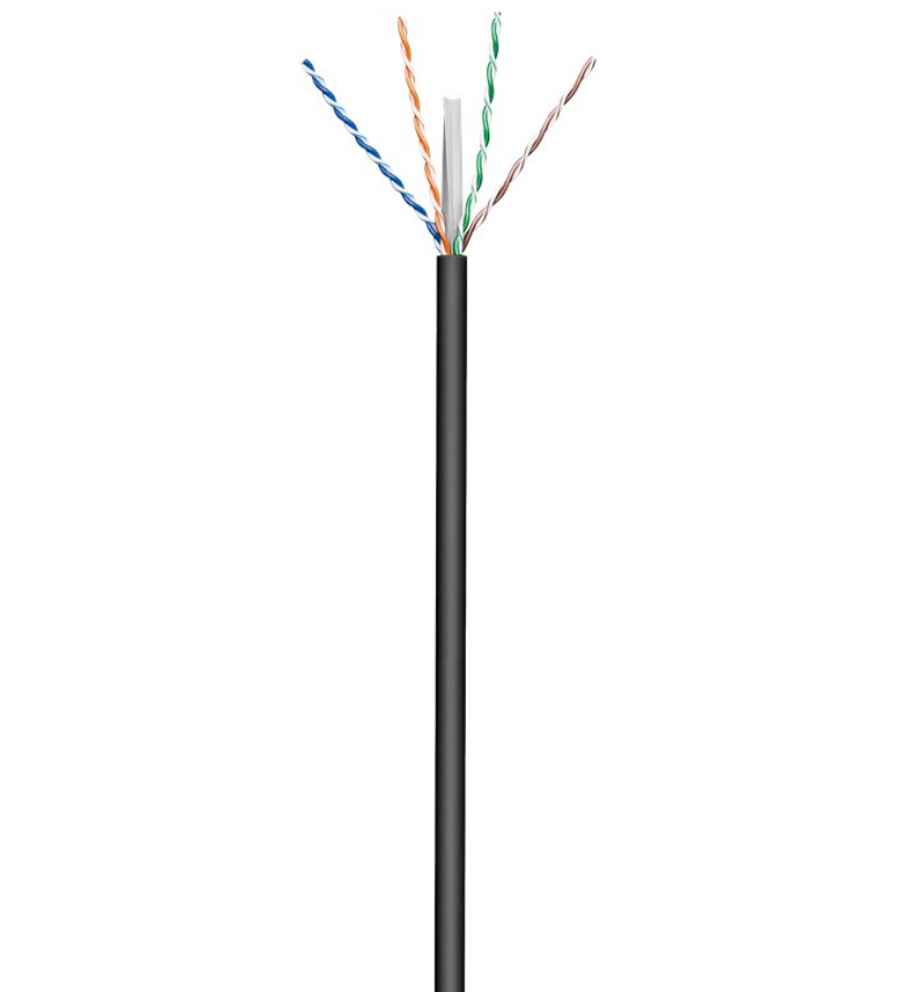 Câble réseau extérieur CAT 6, U/UTP, noir