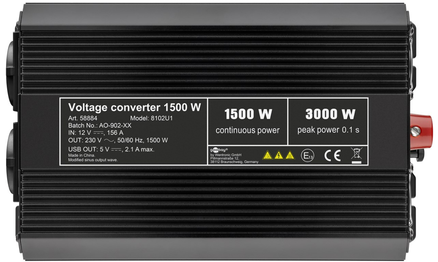 Kfz-Spannungswandler DC/AC (12V-230V / Kfz-1500W)