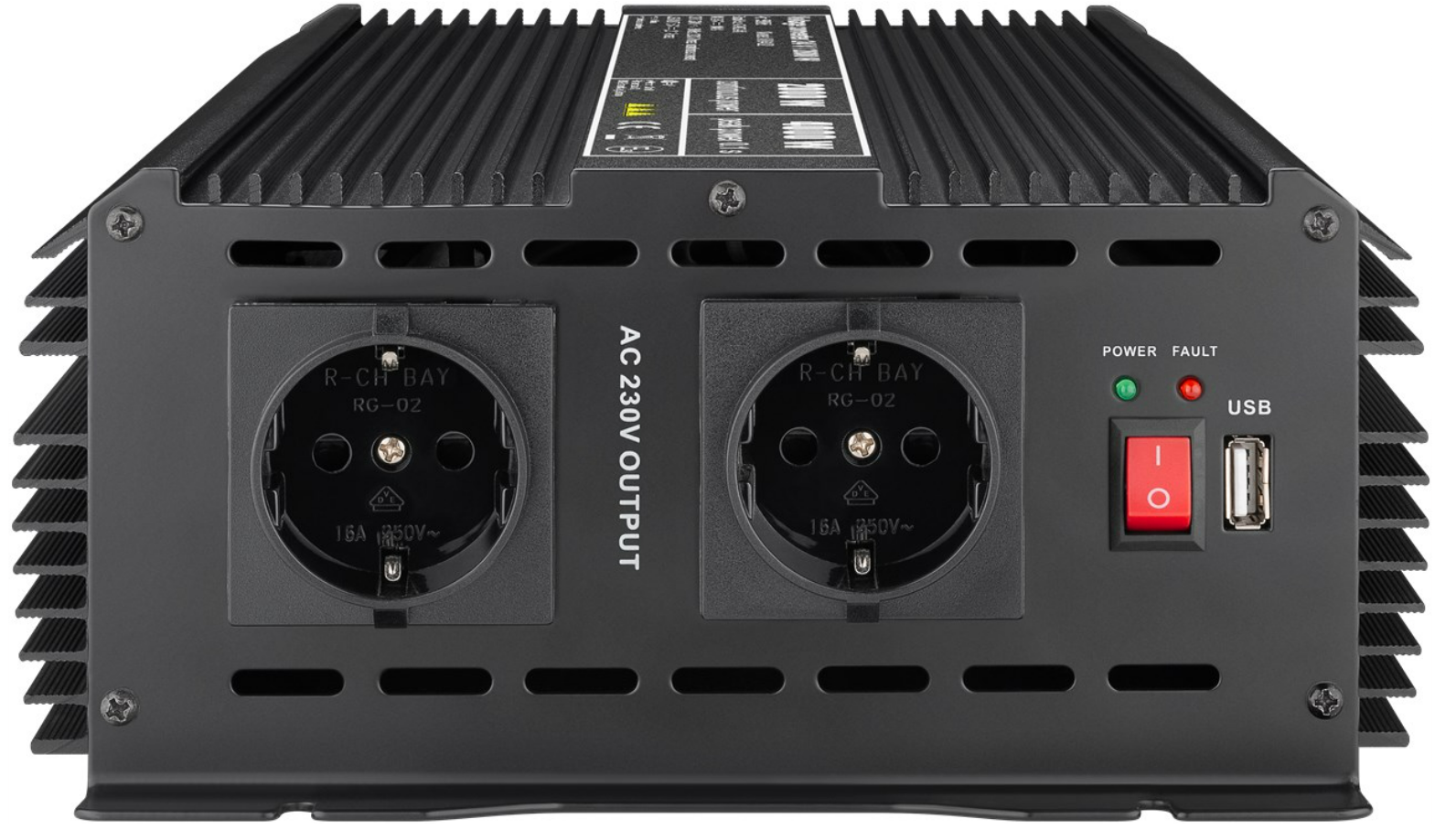 Convertisseur de tension DC/AC (24V-230V / 2000W) USB