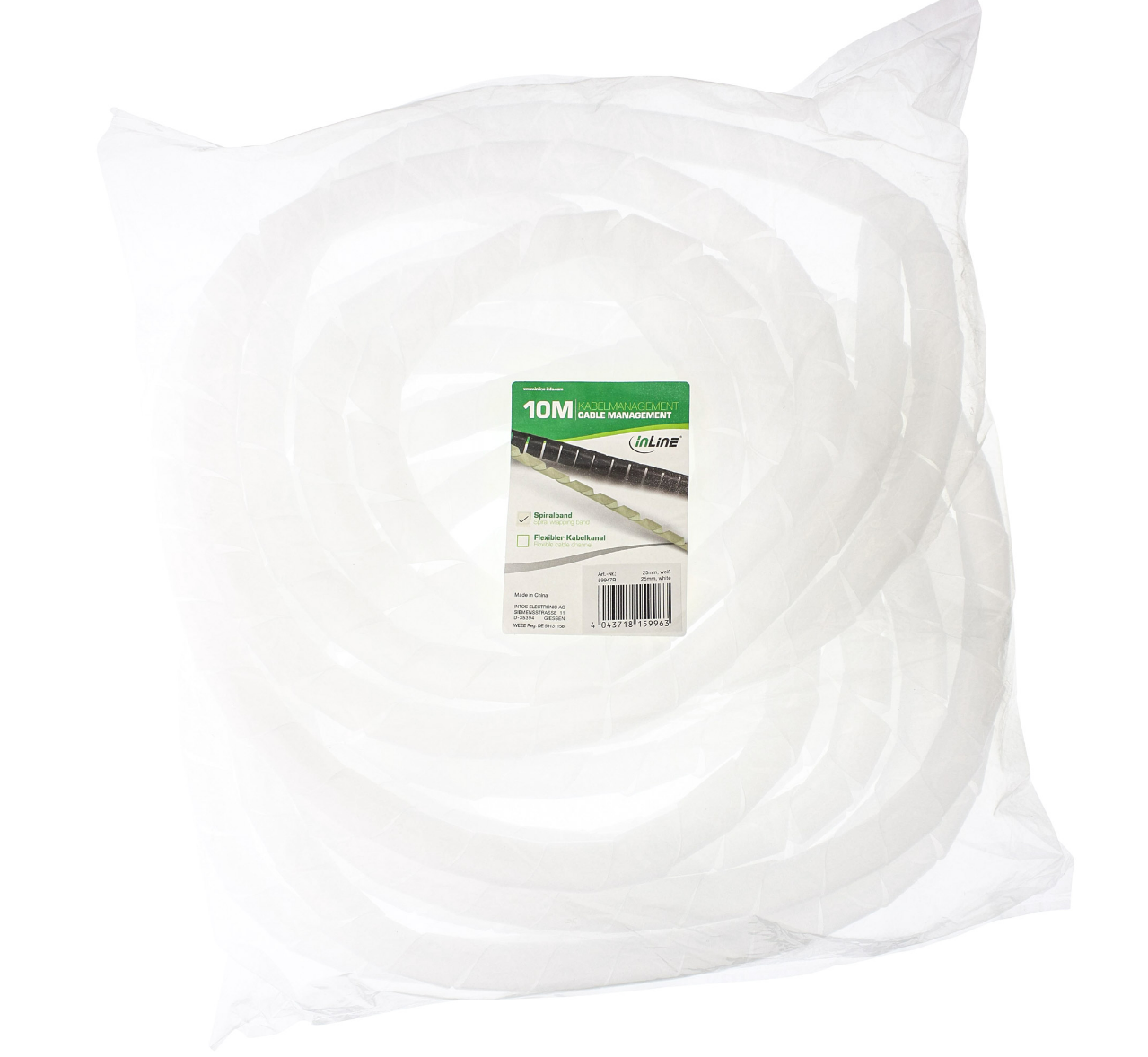 Ruban spiralé InLine® 10 m, naturel, 25 mm