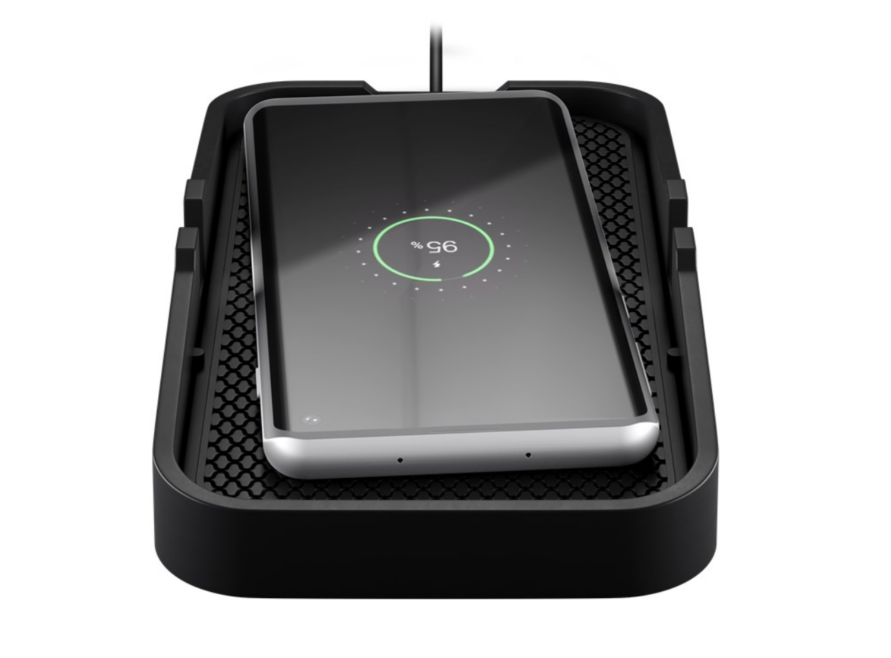 Caricabatteria wireless veloce da auto 15W, nero