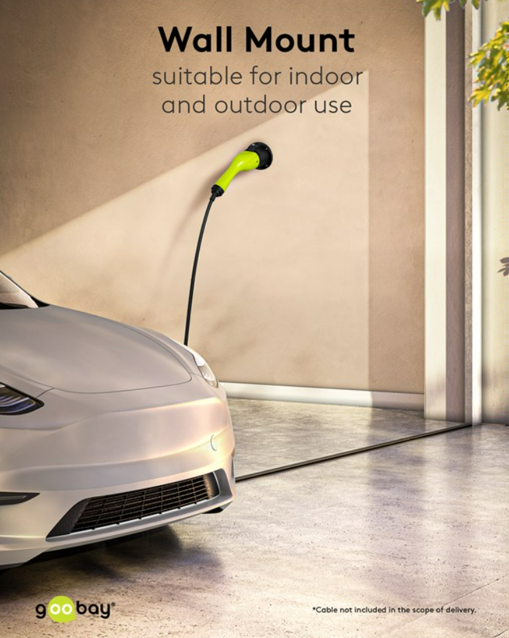 Support mural pour câble de recharge de type 2 pour véhicules électriques