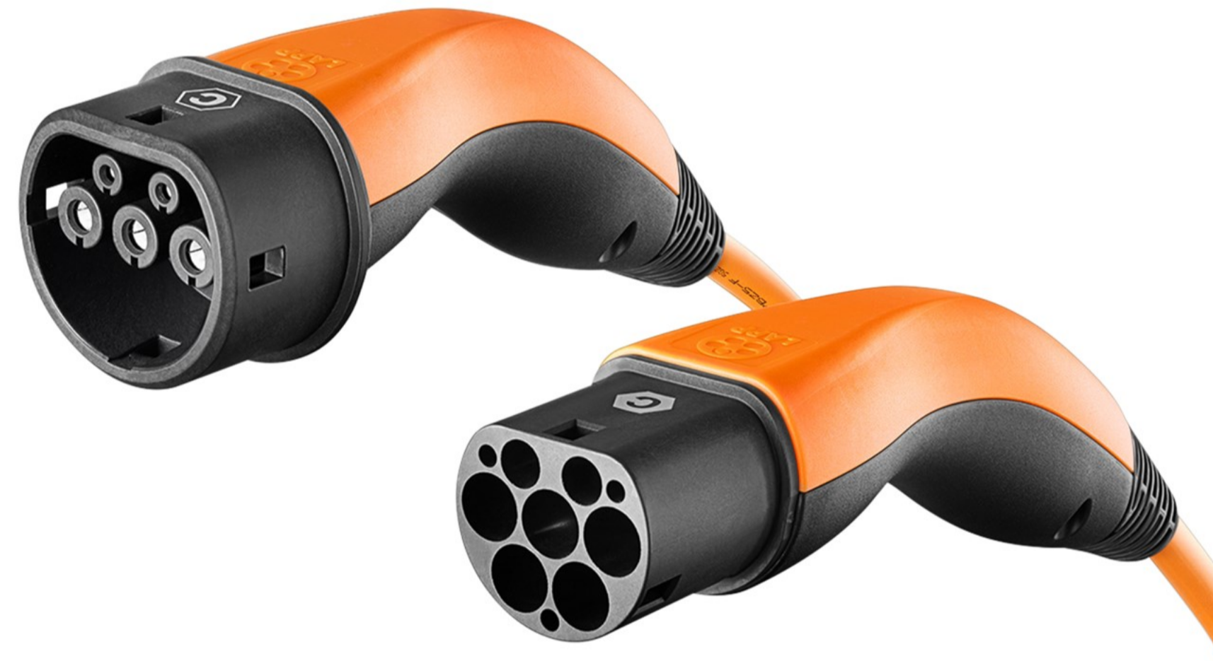 Câble de charge confort HELIX type 2, jusqu'à 7,4 kW, 5 m, orange