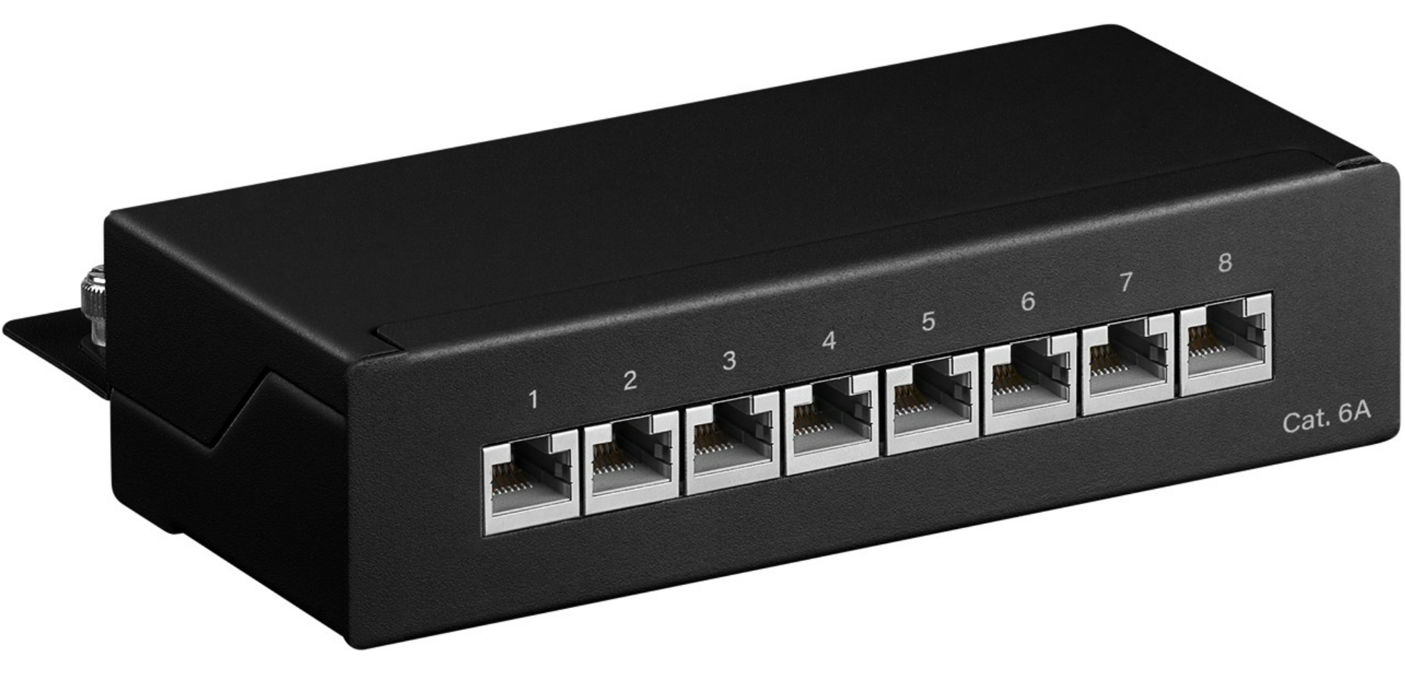 Pannello patch mini/desktop CAT 6a, 8 porte, (1 U)