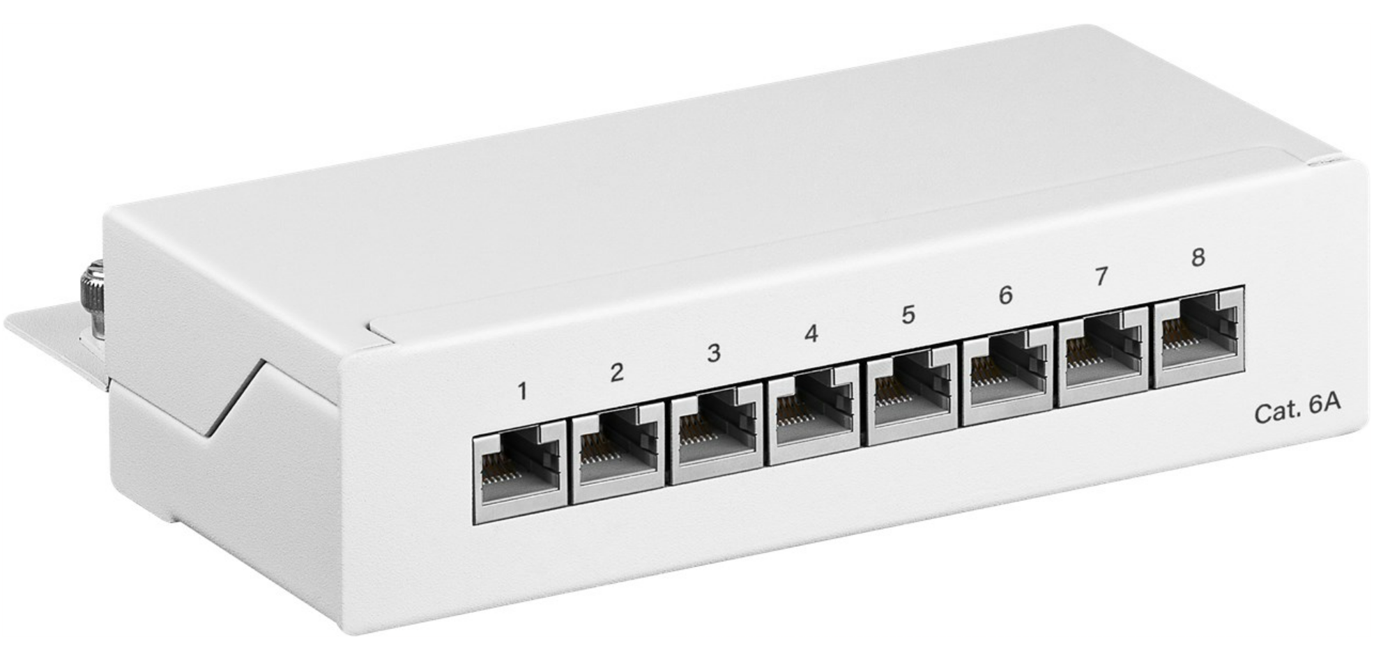 Pannello patch mini/desktop CAT 6a, 8 porte, (1 U)