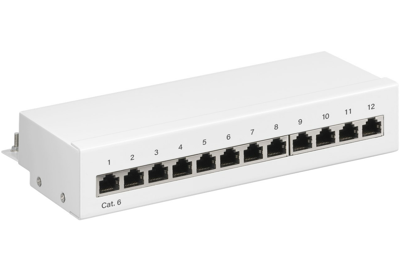 CAT 6 Mini/Desktop Patch Panel, 12 Port, (1 HE)