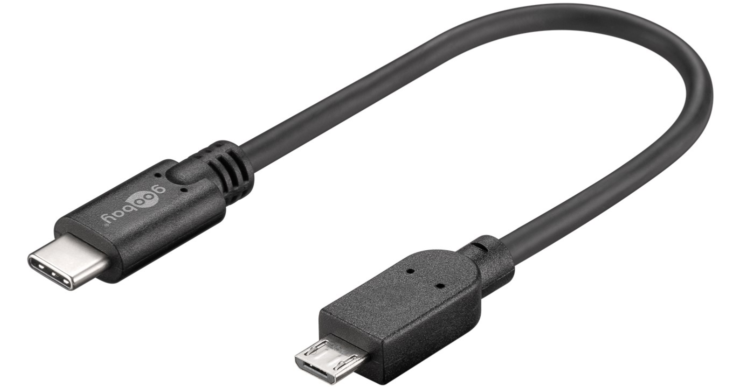 USB 2.0 Kabel USB-C auf Micro-B 2.0, Schwarz