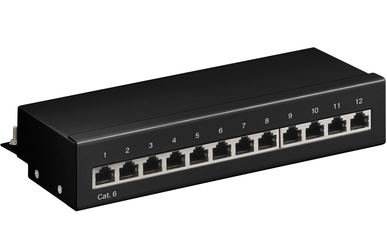 CAT 6 Mini/Desktop Patch Panel, 12 Port, (1 HE)
