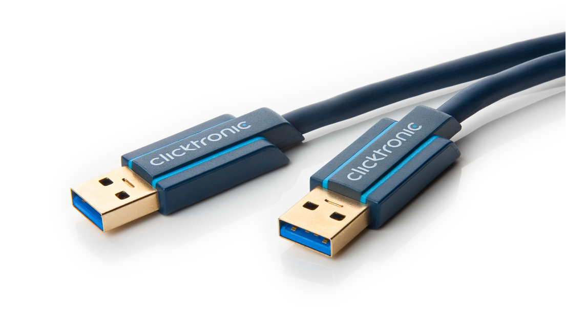Clicktronic USB 3.0 Kabel Hochgeschwindigkeits-Datenkabel Steckerkombi A/A