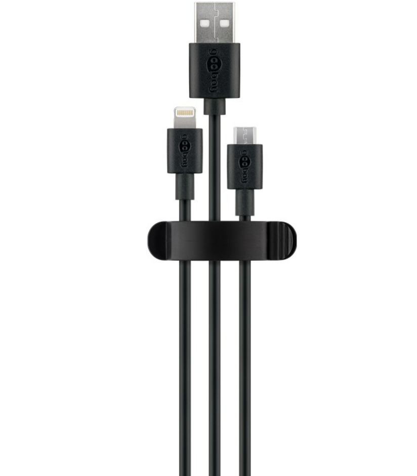 Clip de gestion des câbles 3 emplacements, noir