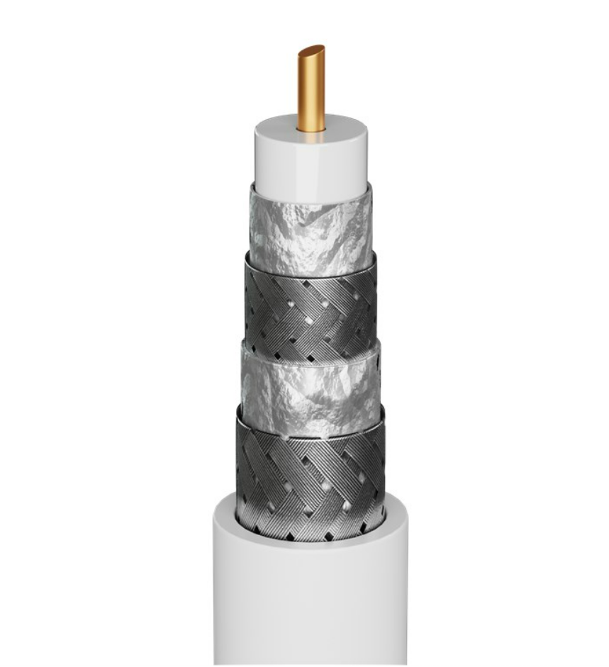 120 dB SAT-Koaxialkabel, 4x geschirmt, CCS, 100m