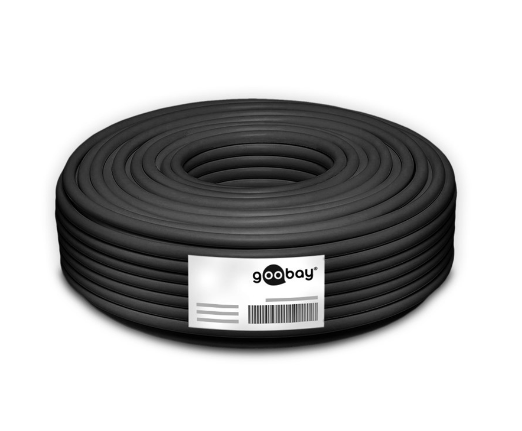 Cavo di rete per esterni CAT 6A, S/FTP (PiMF), nero, 100 m