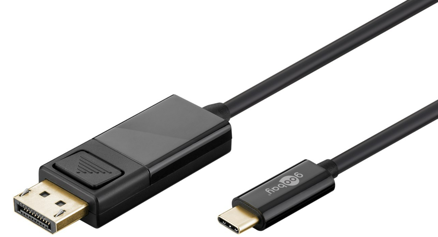 USB-C- DisplayPort Adapterkabel 4k60Hz, 1,20 m, schwarz