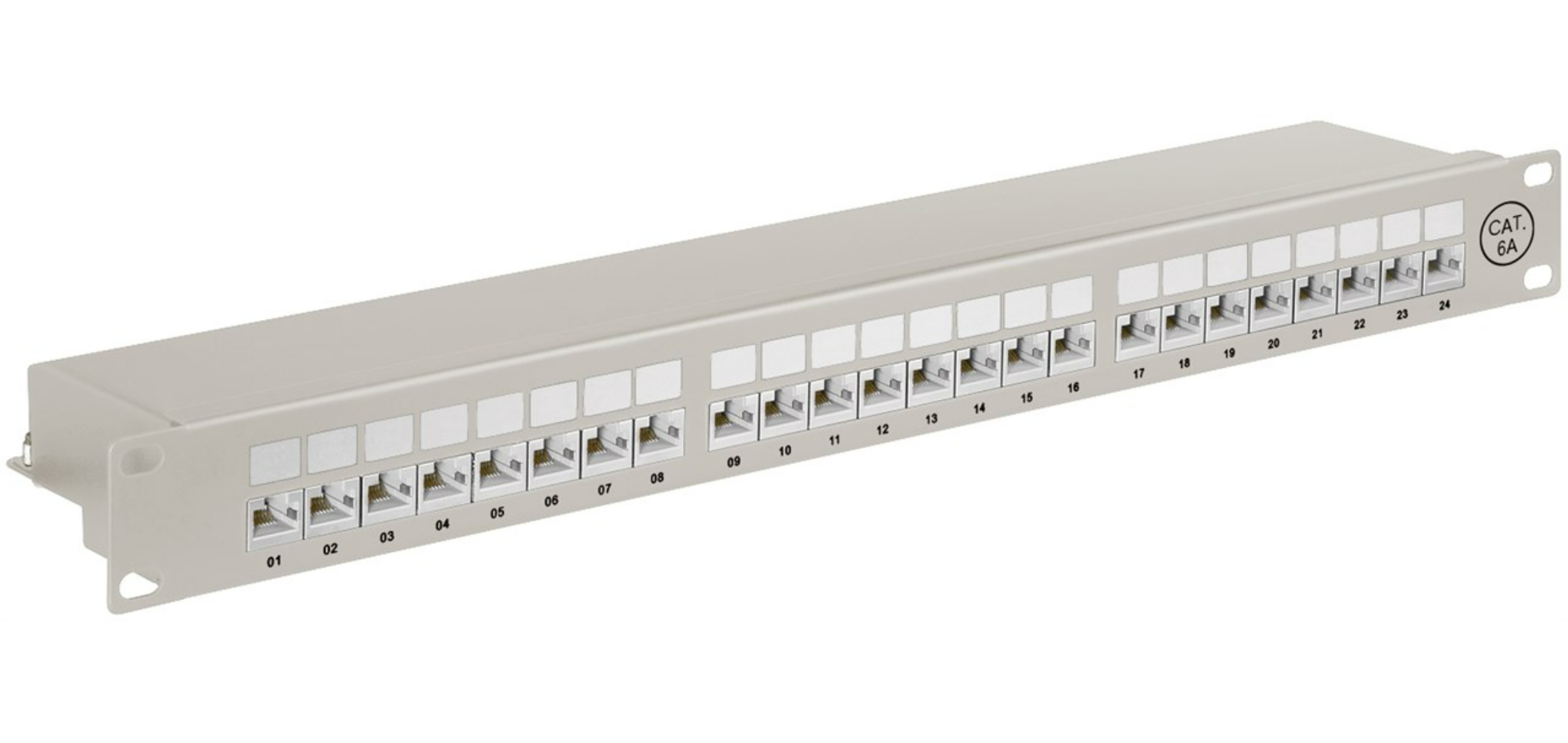 CAT 6a 19-Zoll (48,3 cm) Patch Panel, 24 Port, (1 HE)