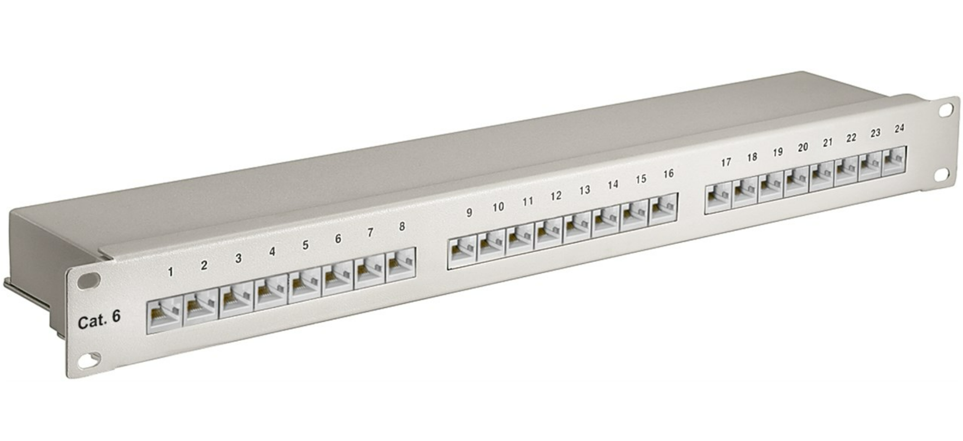 Pannello patch CAT 6 da 19 pollici (48,3 cm), 24 porte, (1 U)