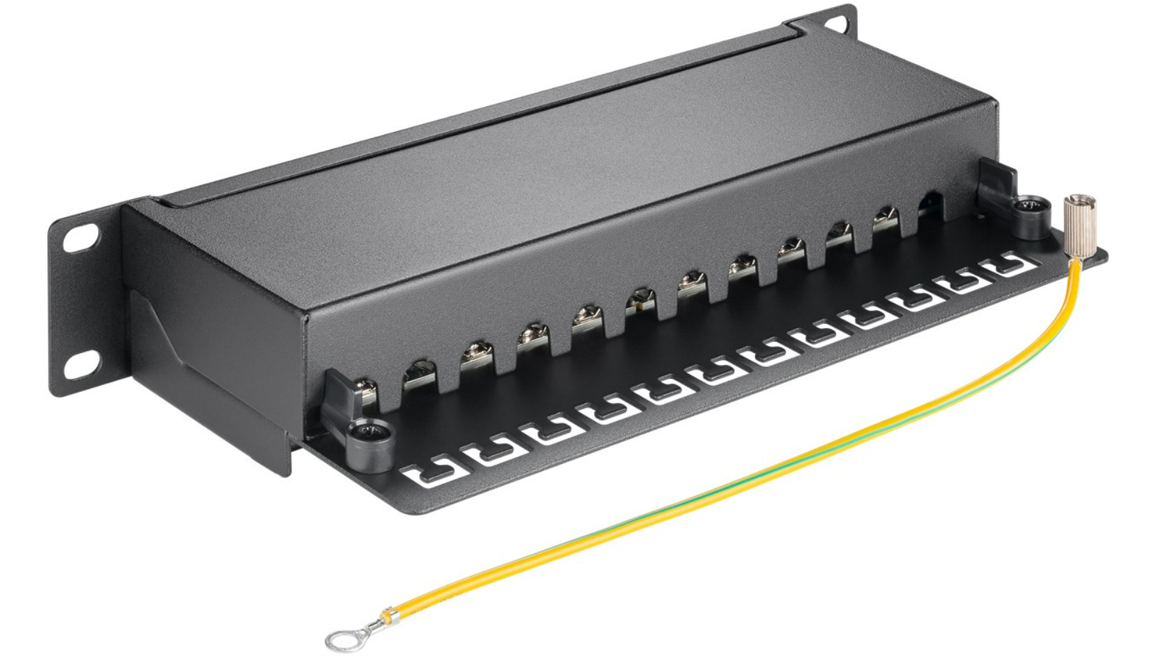 CAT 6a 10-Zoll (25,4 cm) Patch Panel, 12 Port, (1 HE)