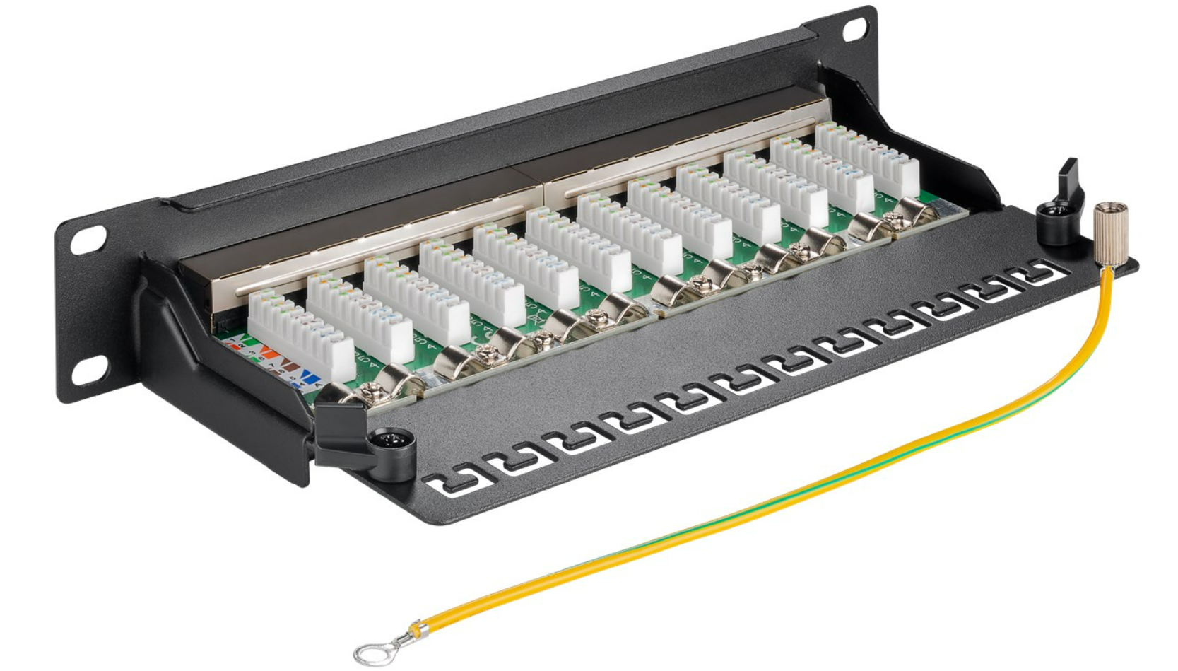 CAT 6a 10-Zoll (25,4 cm) Patch Panel, 12 Port, (1 HE)