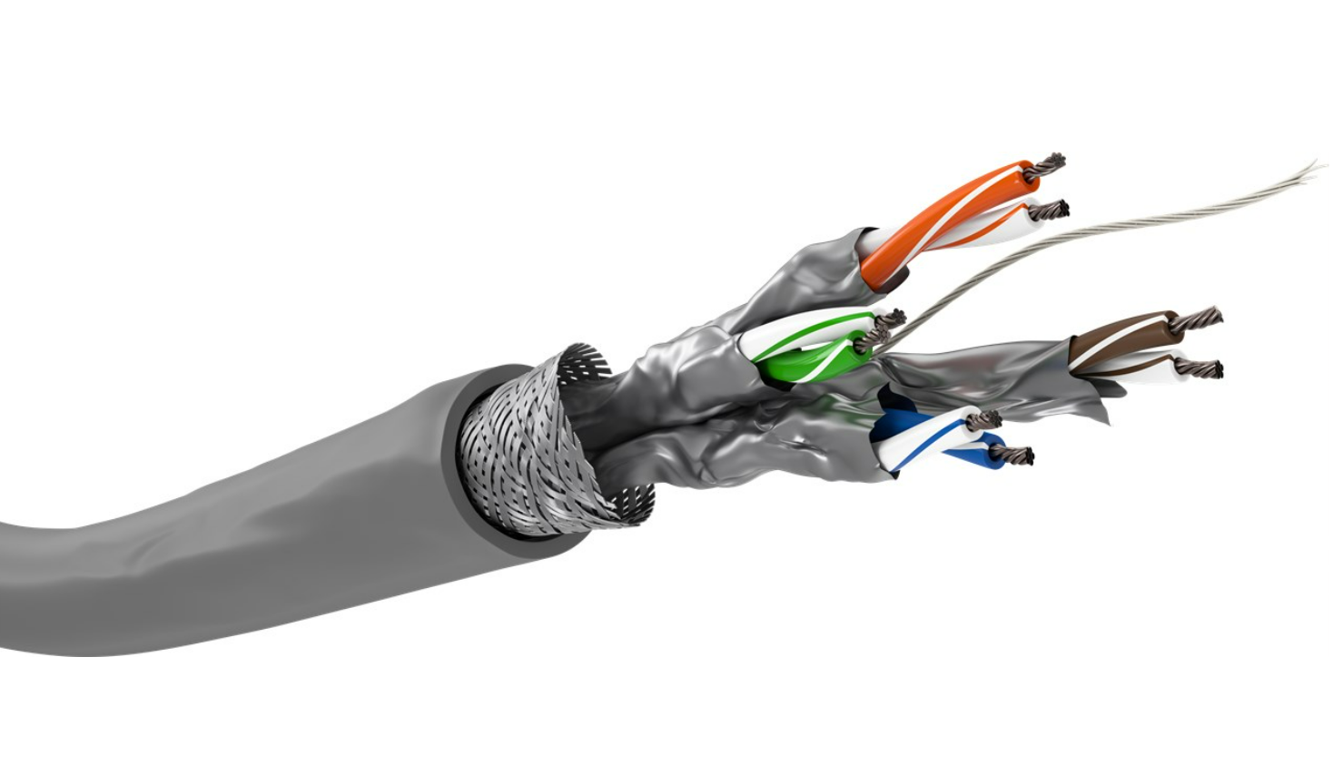 Câble réseau CAT 6, S/FTP (PiMF), AWG 26/7, gris