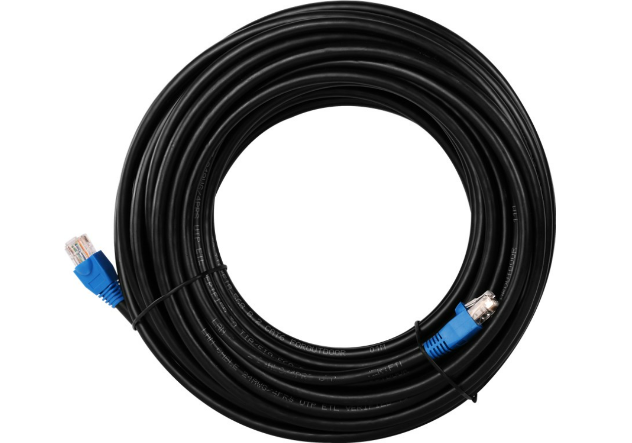 Câble patch extérieur CAT 6, U/UTP, noir