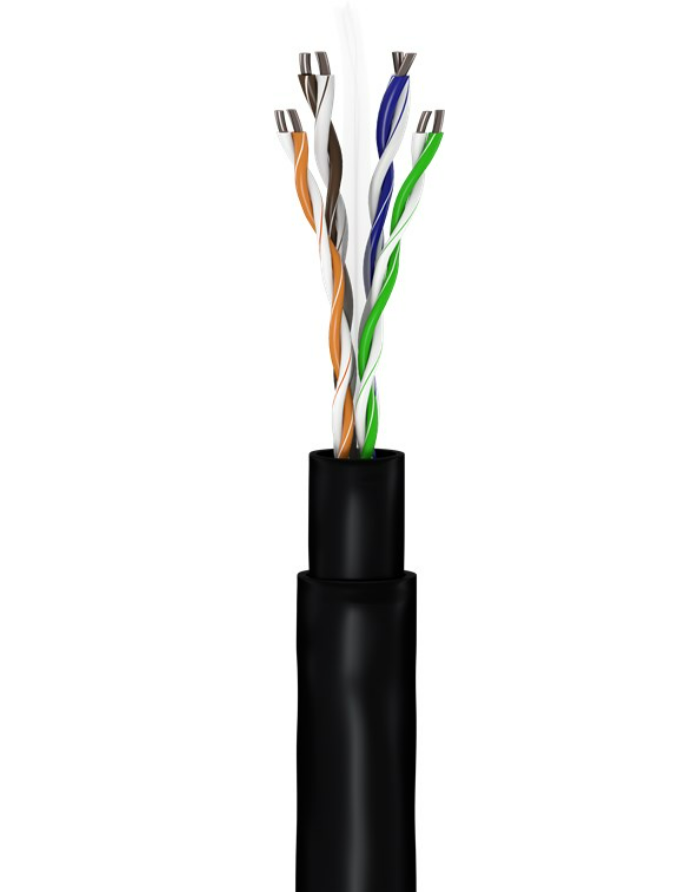 CAT 6 Outdoor Netzwerkkabel-Set, U/UTP, schwarz
