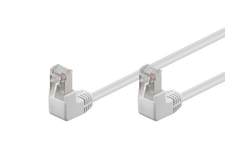 Câble patch CAT 5e, 2x coudé à 90°, F/UTP