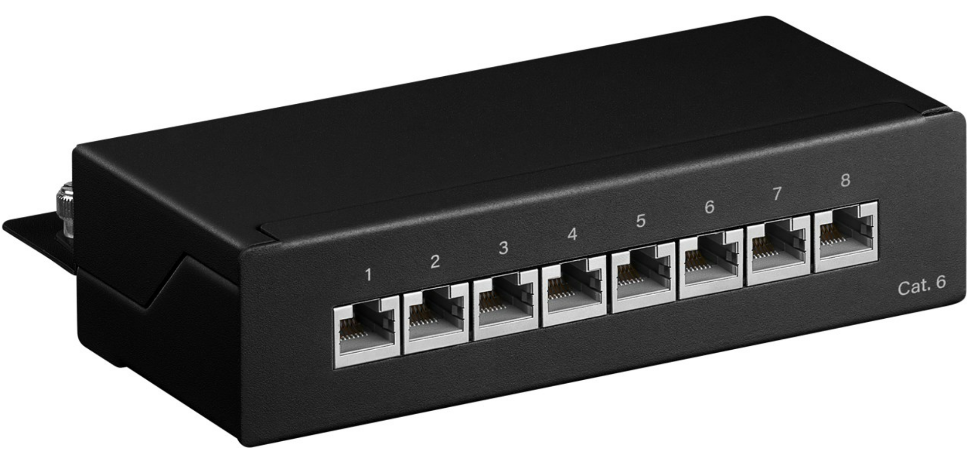 Pannello patch mini/desktop CAT 6, 8 porte, (1 U)
