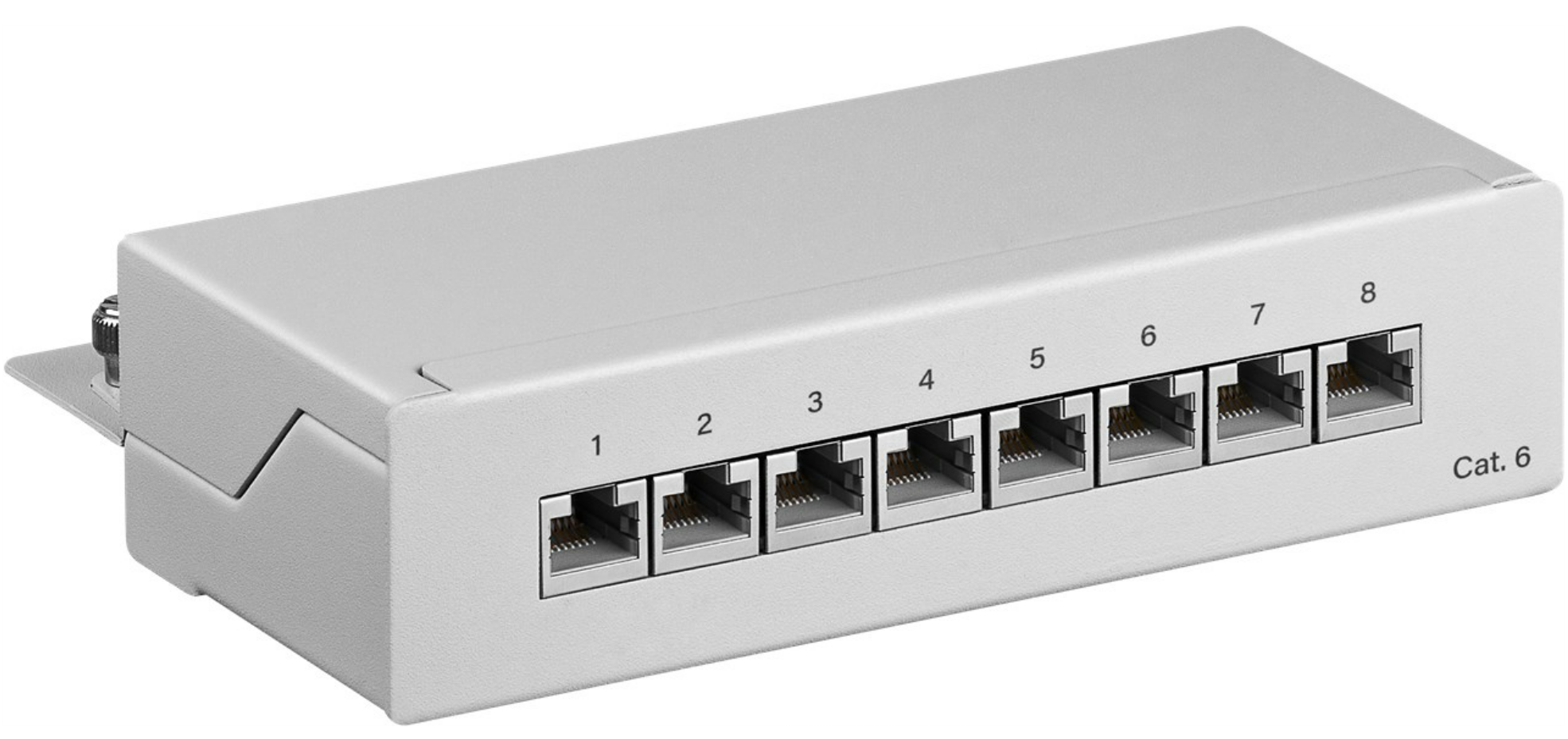 Pannello patch mini/desktop CAT 6, 8 porte, (1 U)