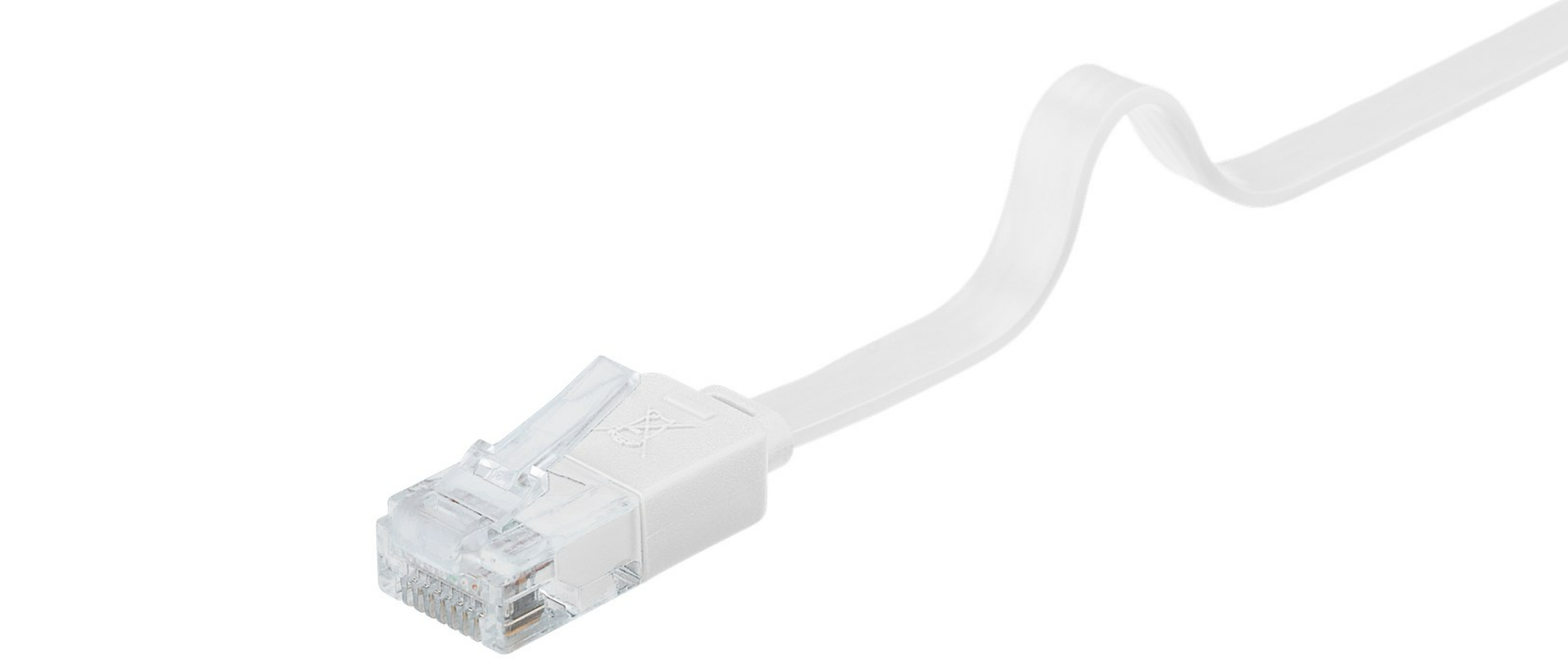 Câble patch plat CAT 5e, U/UTP, blanc