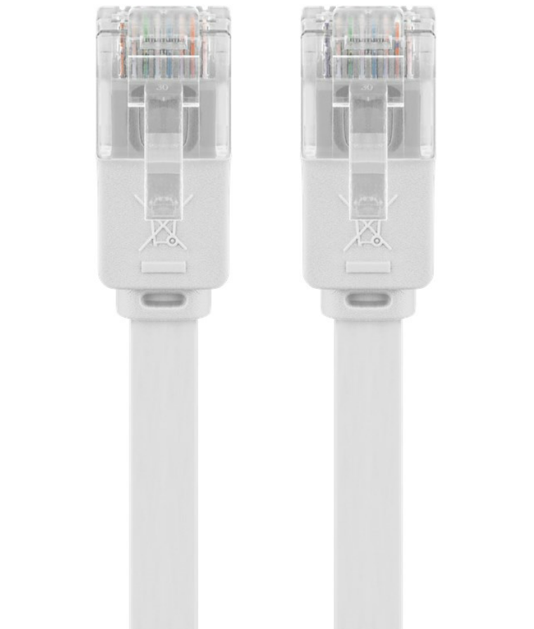 Câble patch plat CAT 5e, U/UTP, blanc