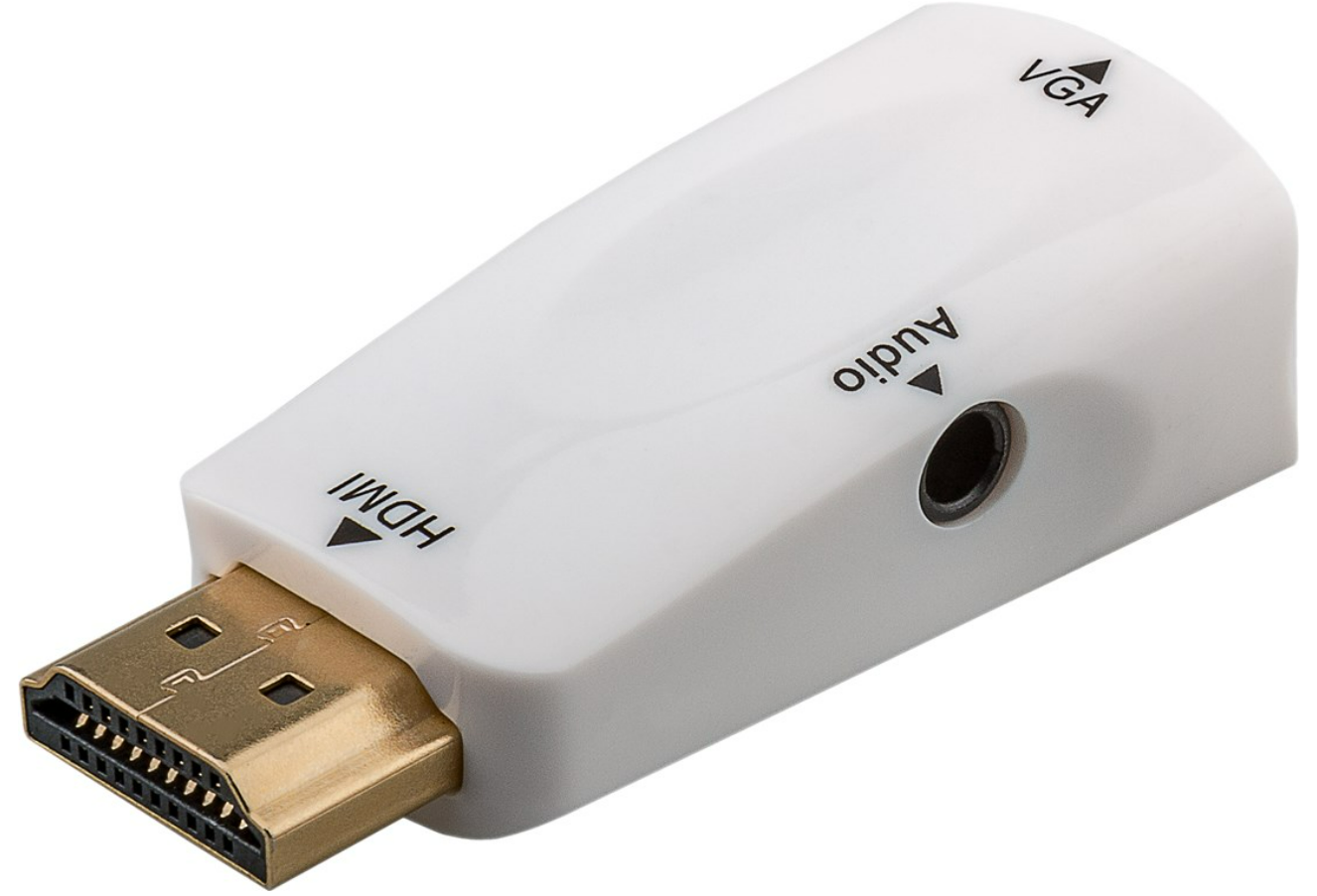 Kompakter HDMI/VGA-Adapter inkl. Audio, vergoldet