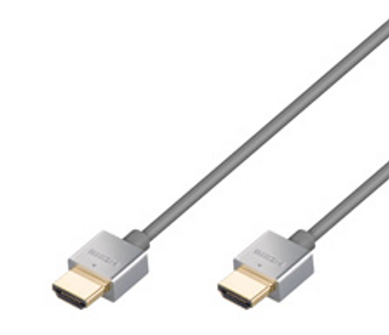 Super slim High Speed HDMI™ mit Ethernet, A auf A-.Stecker, grau