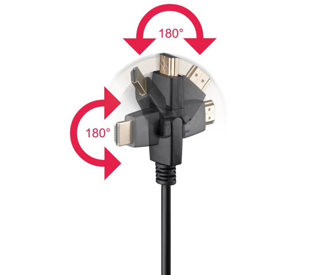 High-Speed-HDMI™-360°-Kabel mit Ethernet (Auslaufmodell)