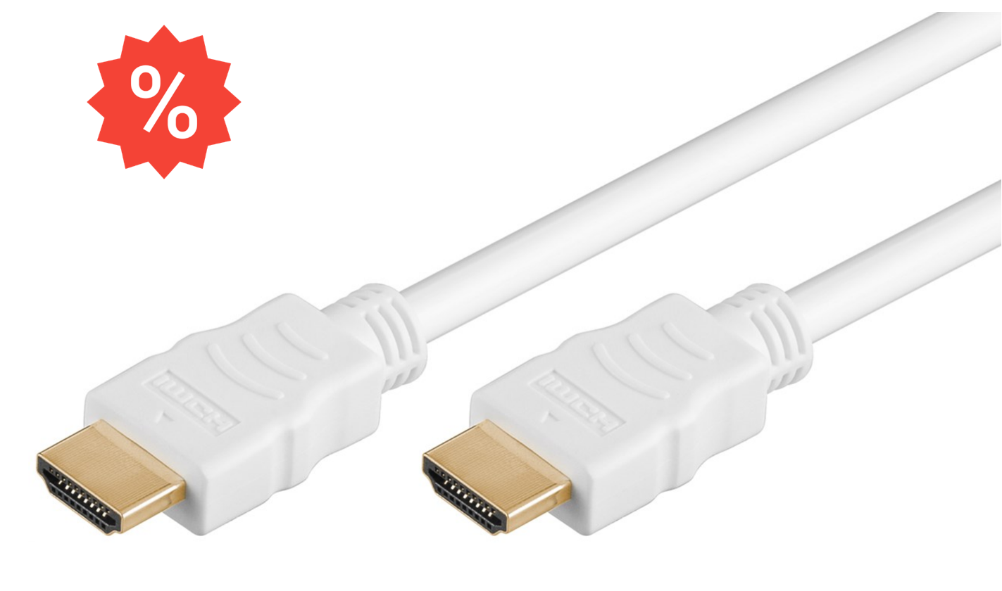 High-Speed-HDMI/-Kabel mit Ethernet, weiss (Auslaufmodell)