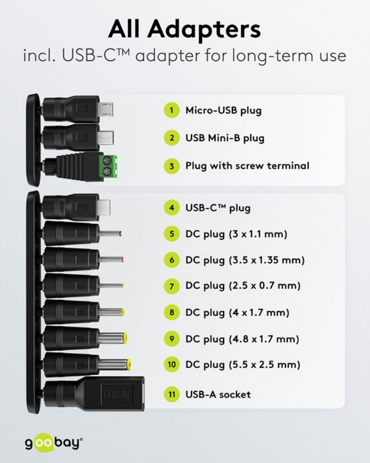 Universal-Netzteil (3 V - 12 V, max. 12 W / 1,0 A)