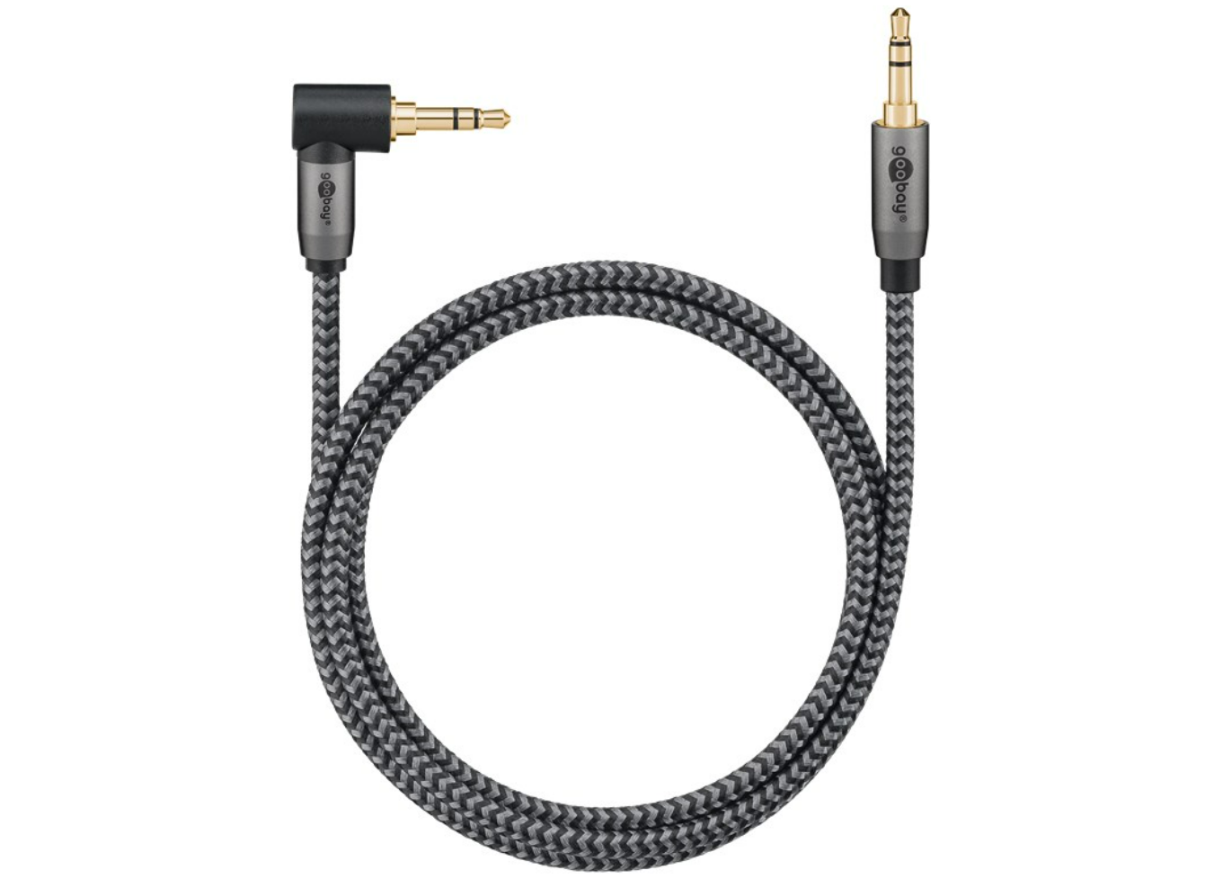 Premium Audio Verbindungskabel AUX, 3,5 mm stereo, 90°