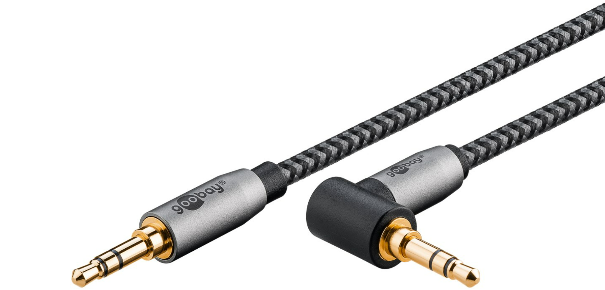Premium Audio Verbindungskabel AUX, 3,5 mm stereo, 90°