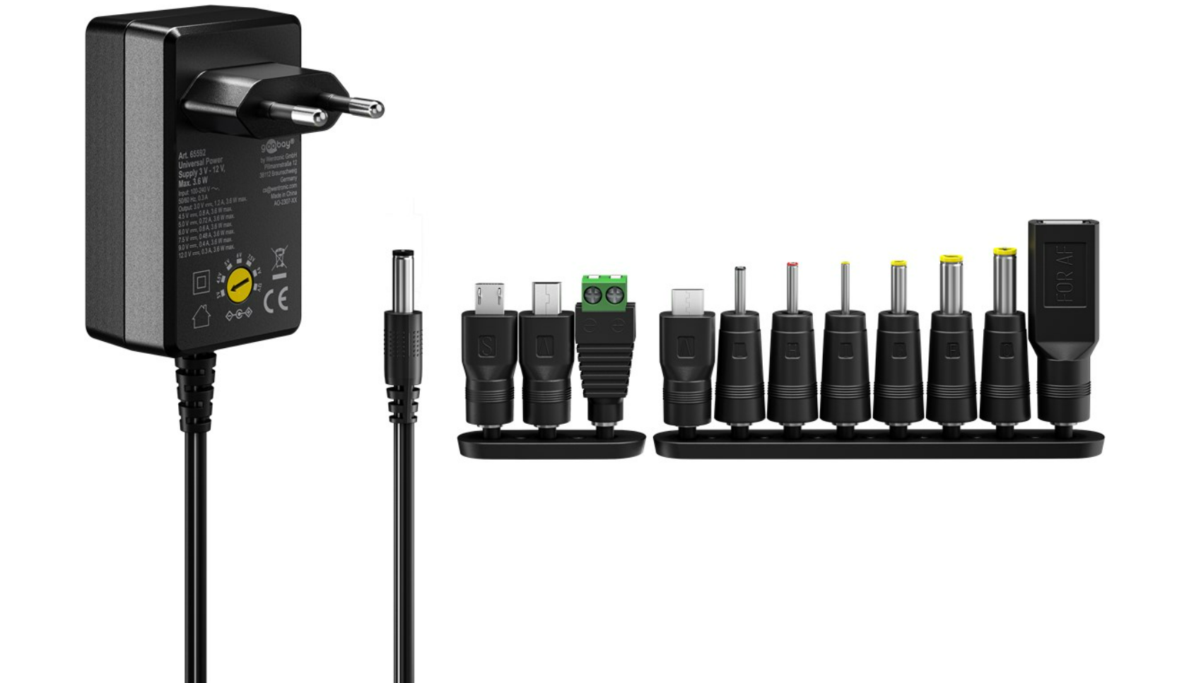 Universal-Netzteil (3 V - 12 V, max. 3,6 W / 0,3 A)