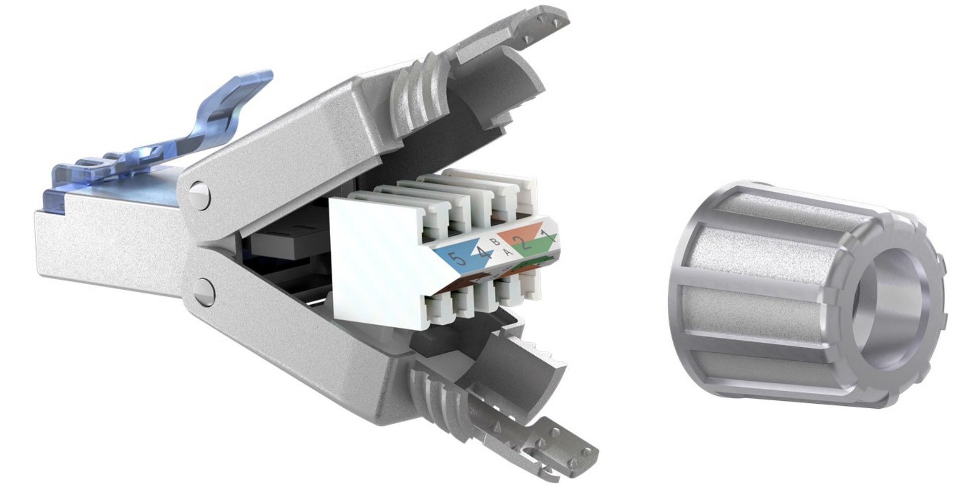 CAT 6A feldkonfektionierbarer RJ45-Stecker, STP geschirmt