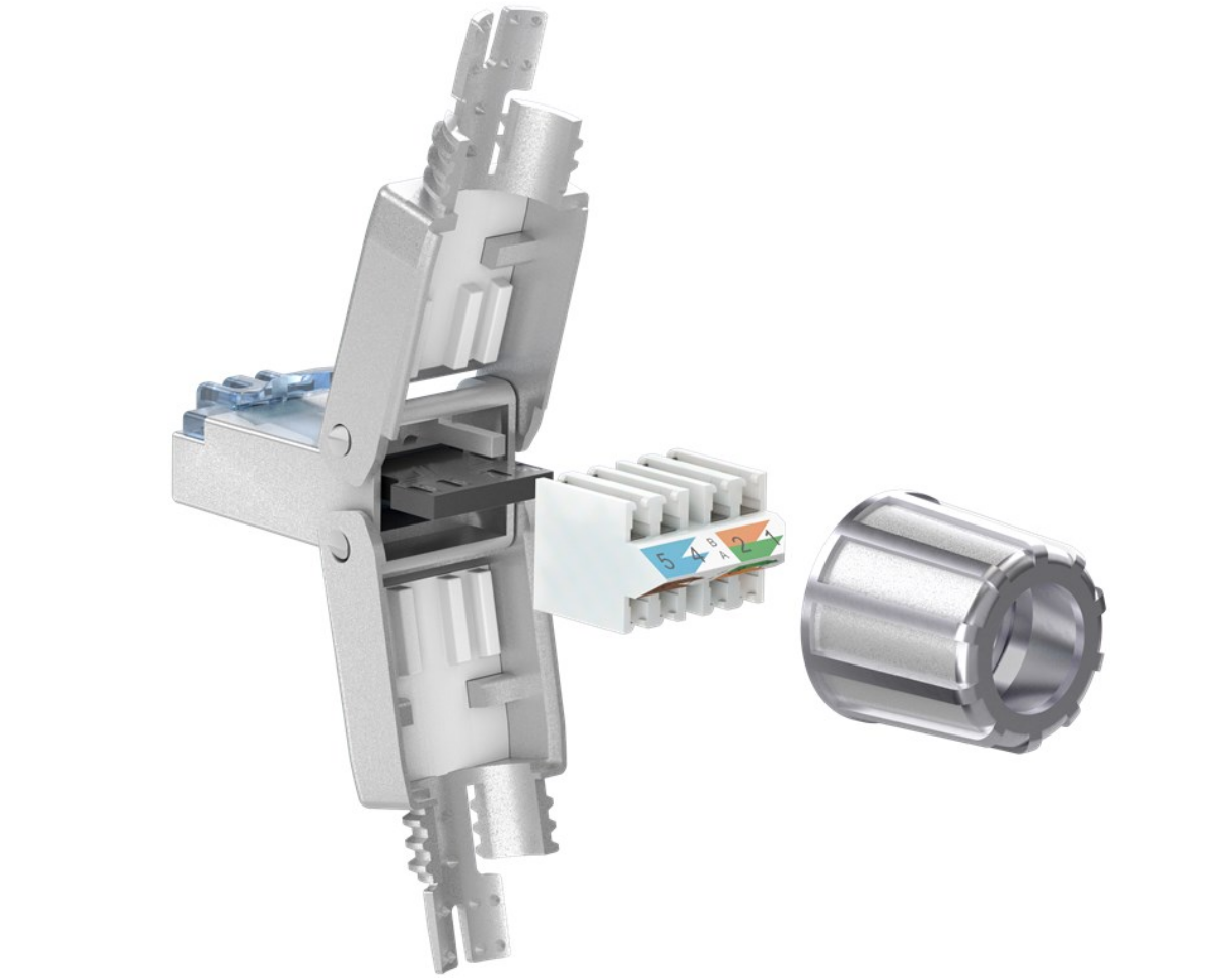 CAT 6A feldkonfektionierbarer RJ45-Stecker, STP geschirmt