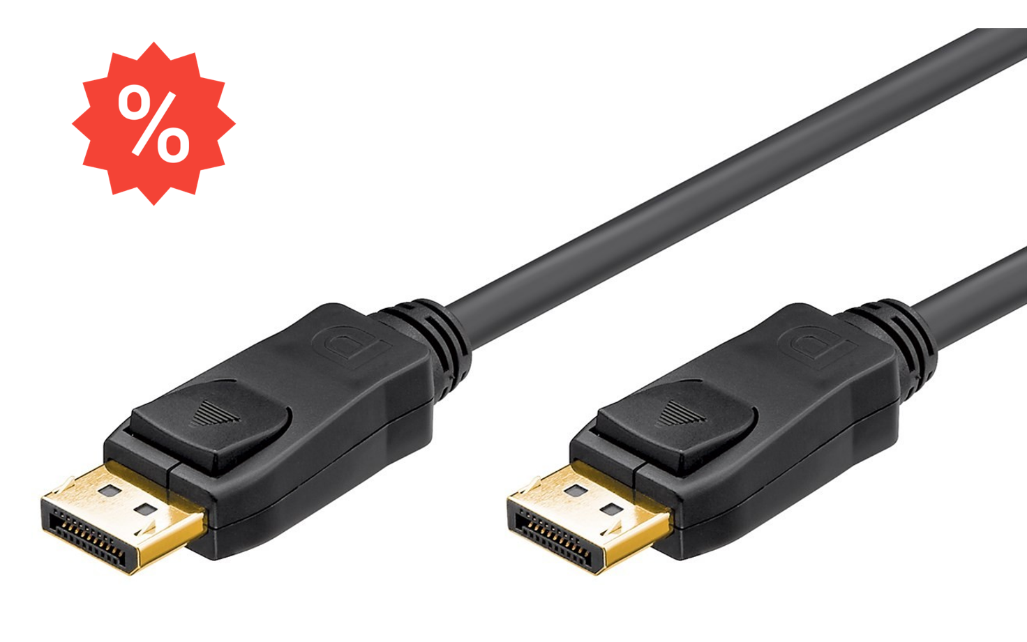 Quali-Patch DisplayPort Kabel 1/4 / 8K@60Hz, vergoldet, PVC-Stecker