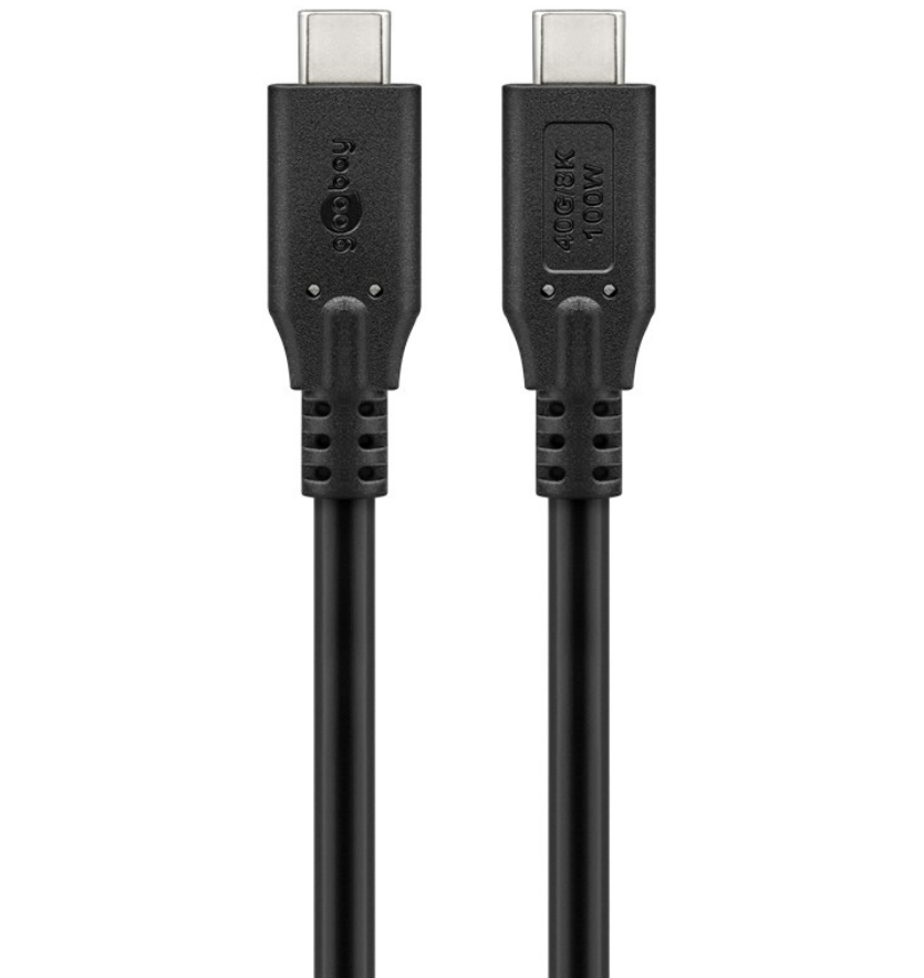 USB-C™-Kabel, USB4™, 100 W, 40 Gbit/s, schwarz