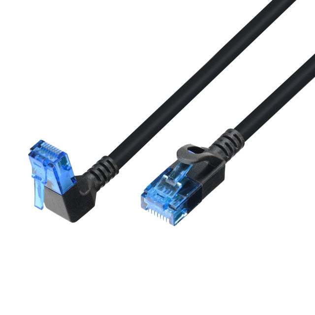RJ45 Patchkabel Cat.6A 1x90° oben U/UTP LSOH Slim
