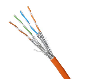 Câble d'installation Cat 7 S/FTP Slimline, AWG26, orange, 500m