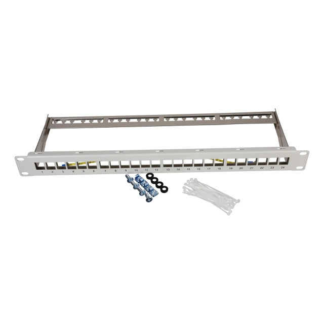 19" Patchpanel 1HE für 24x Keystonemodule unbestückt