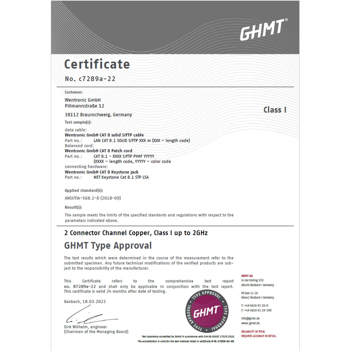 GHMT-zertifiziertes CAT 8.1 Verlegekabel, S/FTP (PiMF), gelb