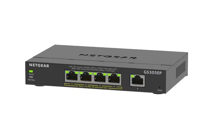 Netgear PoE+ Switch GS305EP-100PES 5 Port