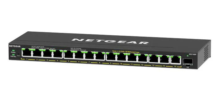 Netgear PoE+ Switch GS316EP-100PES 16 Port