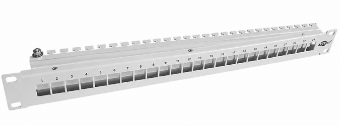 19" Robustes Patchpanel 1HE für 24x Keystonemodule unbestückt
