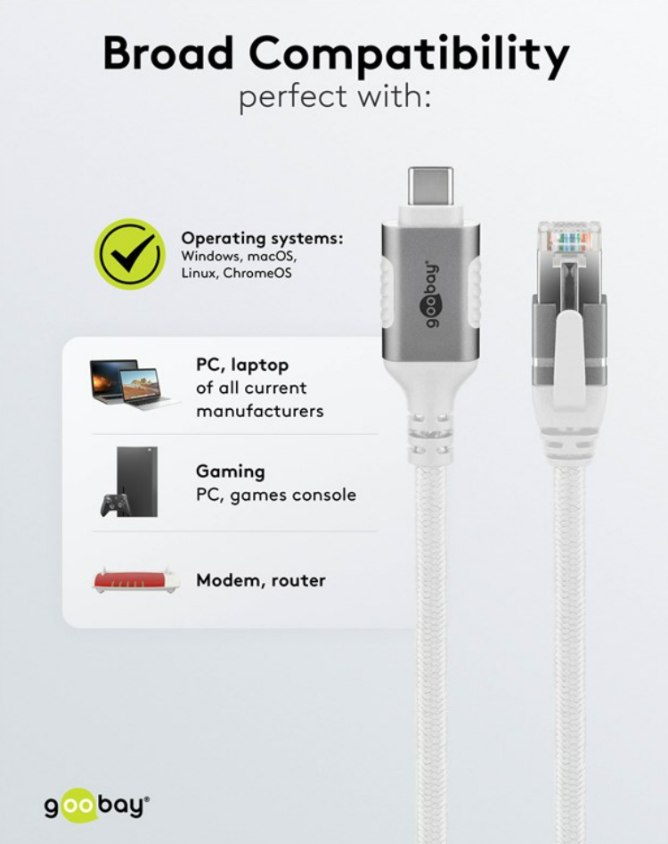 Ethernet-Kabel USB-C™ 3.1 auf RJ45