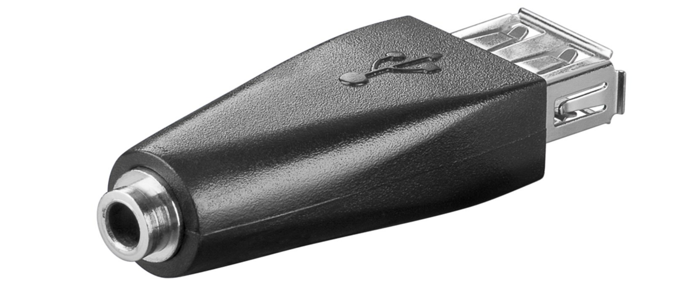 USB-A-auf-Klinke-Adapter, schwarz